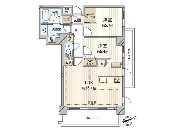 ライオンズクオーレ宮前平 間取図(平面図)