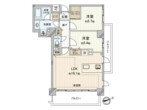 ライオンズクオーレ宮前平 バルコニー