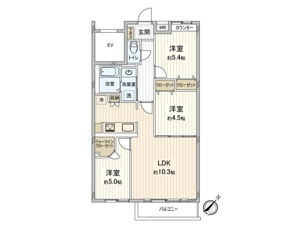 コスモけやき平 間取図(平面図)