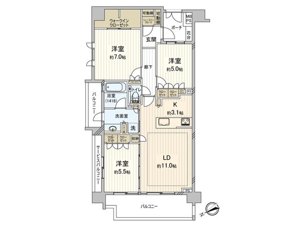 クリオ鷺沼マスターテラス 間取図(平面図)