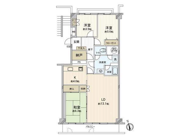 ライオンズマンション宮崎台 間取図(平面図) 間取図(平面図)