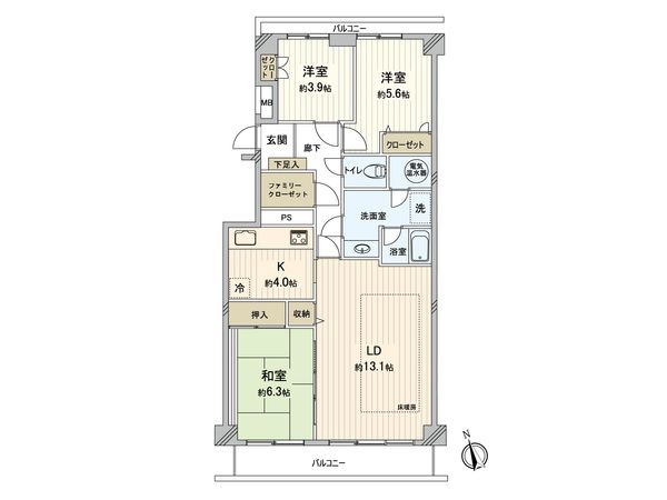 ライオンズマンション宮崎台 間取図(平面図) ライオンズマンション宮崎台 間取図(平面図)