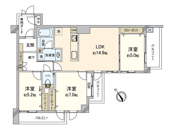 ビッグヴァン宮前平 間取図(平面図) 間取図(平面図)