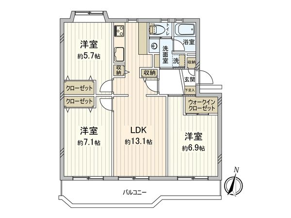 宮前平アベリア 2号棟 間取図(平面図)