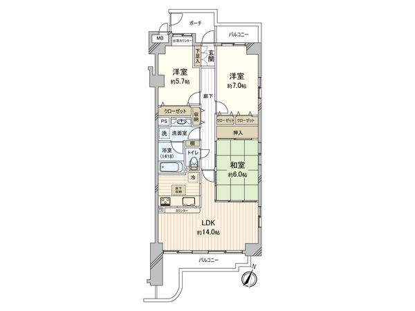 ハイホーム鷺沼東 間取図(平面図)