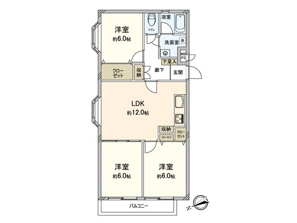 鷺沼すみれが丘スカイマンション 間取図(平面図)