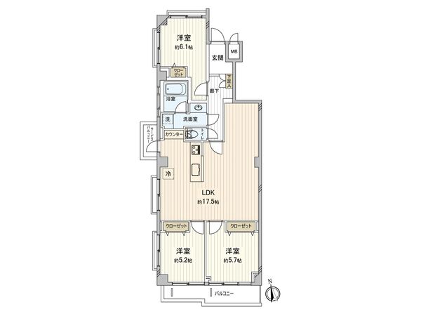 東急ドエル宮崎台テラス A棟 間取図(平面図)