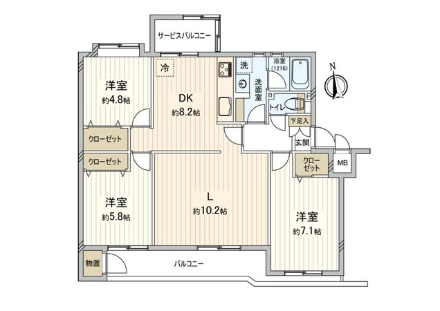 宮前平グリーンハイツ 24号棟 間取図(平面図)