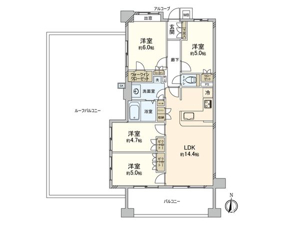 エクストール宮前の丘 間取図(平面図) エクストール宮前の丘 間取図(平面図)