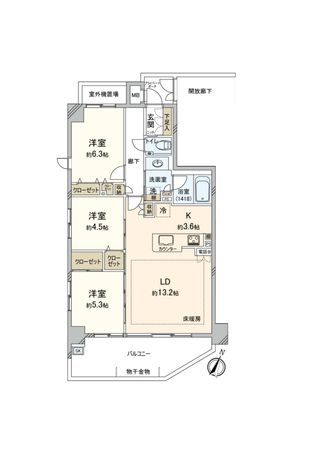 ポレスター宮前平 間取図(平面図) ポレスター宮前平 間取図(平面図)
