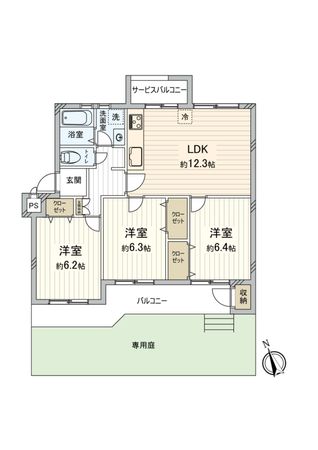 宮前平グリーンハイツ 20号棟 間取図(平面図) 宮前平グリーンハイツ 20号棟 間取図(平面図)