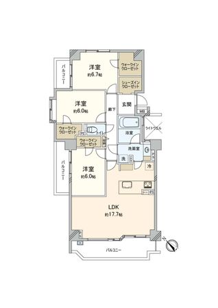 ヒルハイツ宮前平ウエスト 間取図(平面図) ヒルハイツ宮前平ウエスト 間取図(平面図)