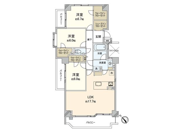 ヒルハイツ宮前平ウエスト 間取図(平面図)