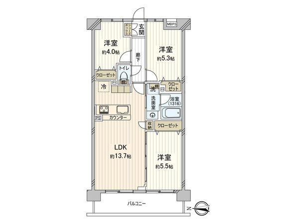 フローレンスパレス鷺沼 間取図(平面図)