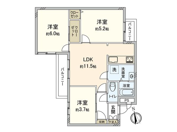 宮崎台南スカイマンション 間取図(平面図) 間取図(平面図)