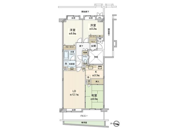 イトーピアたまプラーザ 間取図(平面図)
