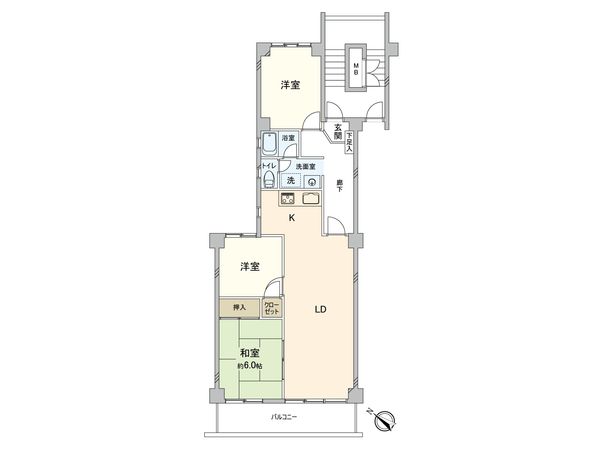 宮前平パームハウス B棟 間取図(平面図) 宮前平パームハウス B棟 間取図(平面図)