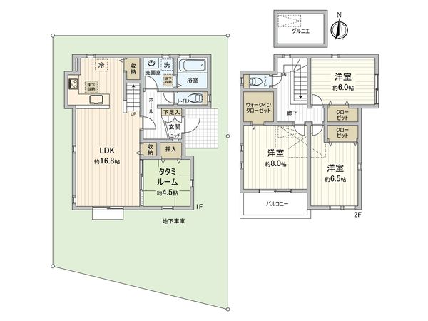 水沢3丁目 新築1号棟 間取図(平面図)