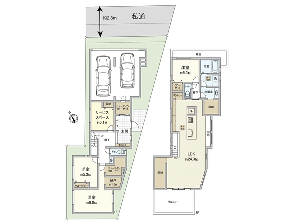 港北区綱島東5丁目(土地) 建物プラン例 (間取り図) 港北区綱島東5丁目(土地) 建物プラン例 (間取り図)