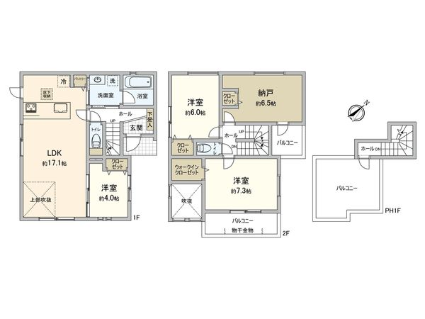 鶴見区駒岡1丁目(新築E号棟) 間取図(平面図) 鶴見区駒岡1丁目(新築E号棟) 間取図(平面図)