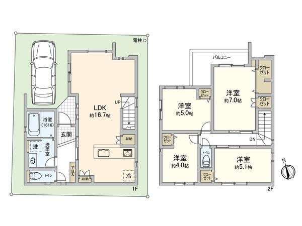 港北区高田東1丁目(新築戸建) 間取図(平面図) 間取図(平面図)