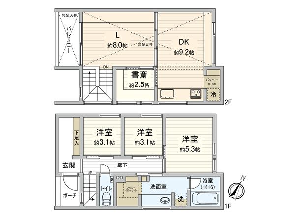 神奈川区六角橋5丁目(新築戸建) 間取図(平面図)