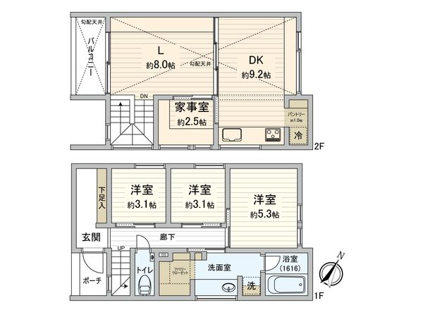 神奈川区六角橋5丁目(新築戸建) 間取図(平面図) 神奈川区六角橋5丁目(新築戸建) 間取図(平面図)