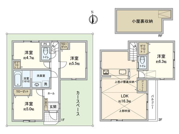 板橋区蓮根3丁目(新築戸建) 間取図(平面図)