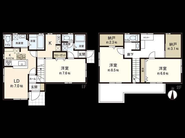 港北区新吉田東8丁目(戸建) 間取図(平面図)