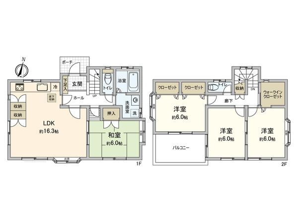 港北区新吉田東1丁目(戸建) 間取図(平面図) 間取図(平面図)