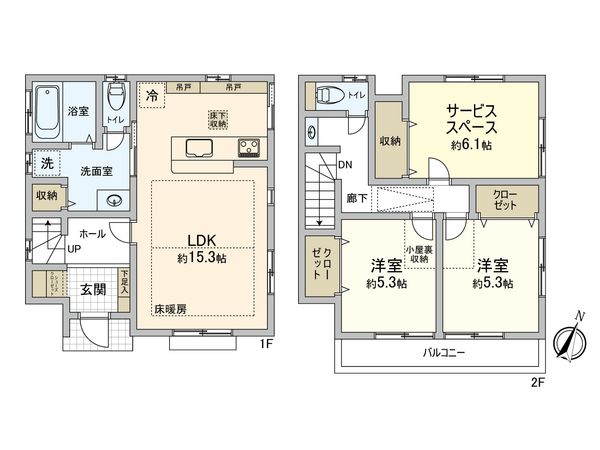 港北区綱島東2丁目(戸建) 間取図(平面図)