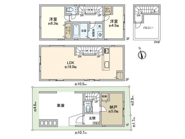 港北区樽町3丁目(新築戸建)2号棟 間取図(平面図) 港北区樽町3丁目(新築戸建)2号棟 間取図(平面図)