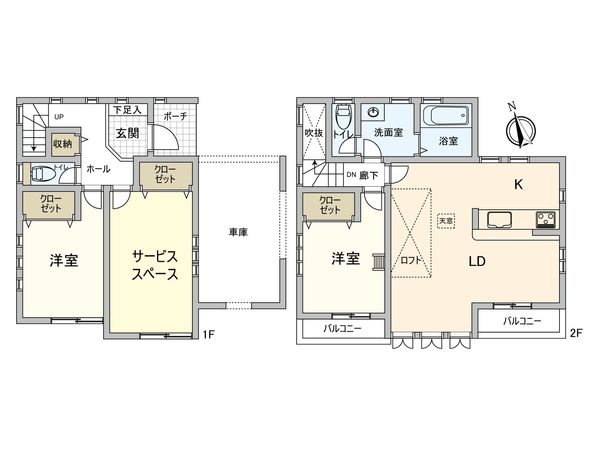 港北区高田東1丁目(戸建) 間取図(平面図) 港北区高田東1丁目(戸建) 間取図(平面図)