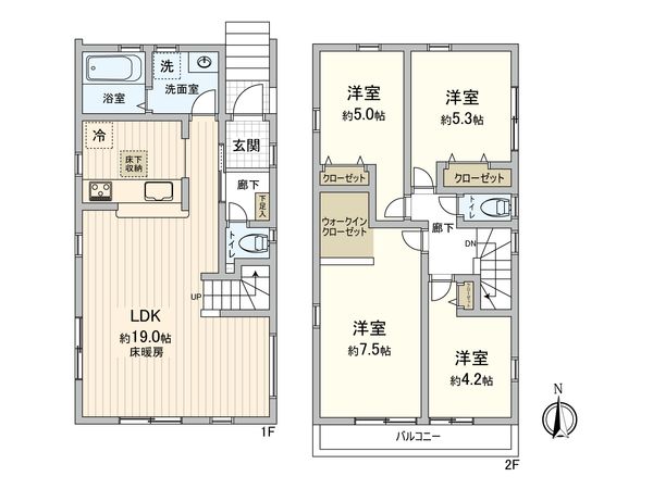 港北区大曽根3丁目(新築1号棟) 間取図(平面図)