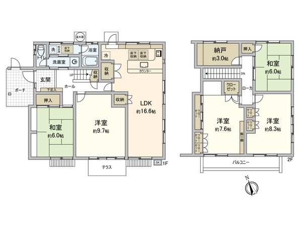 港北区日吉本町5丁目 戸建 間取図(平面図)