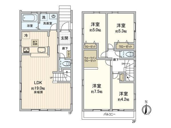 港北区大曽根3丁目(新築1号棟) 間取図(平面図) 港北区大曽根3丁目(新築1号棟) 間取図(平面図)
