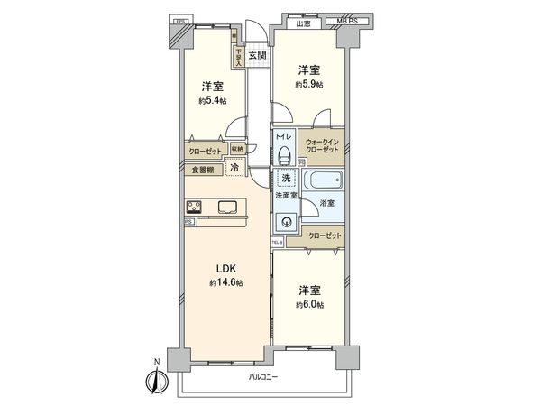 サングレイスガーデン綱島 間取図(平面図) サングレイスガーデン綱島 間取図(平面図)