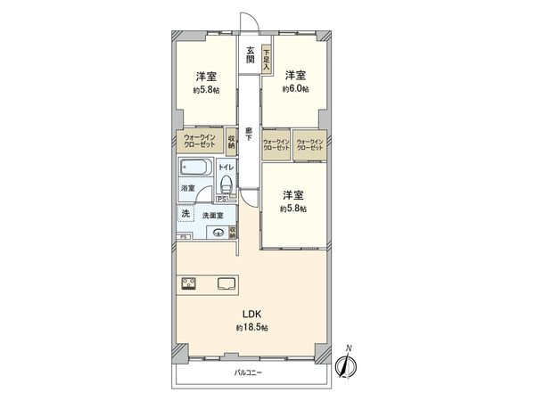 綱島ハイム 間取図(平面図) 間取図(平面図)