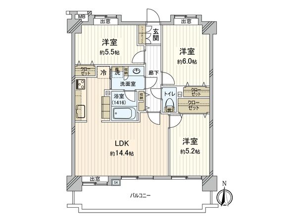カインドステージ綱島東 間取図(平面図)