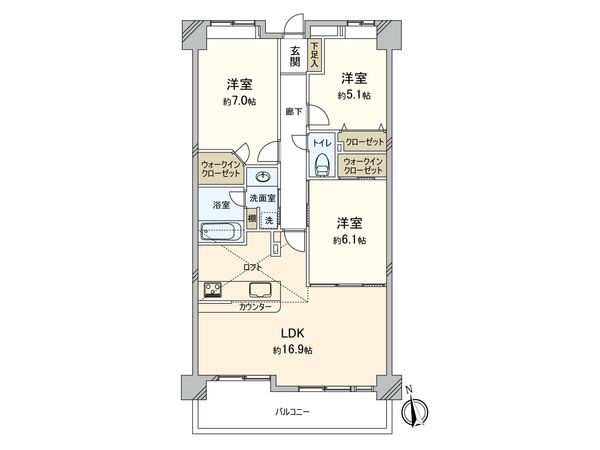 藤和ハイタウン大倉山 間取図(平面図) 間取図(平面図)