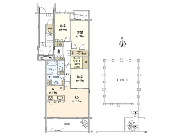 ガーデンズ綱島 コートステージ 間取図(平面図)