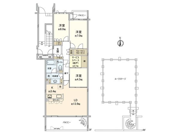 ガーデンズ綱島 コートステージ 間取図(平面図)
