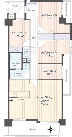 エンゼルブレッサ綱島 間取図(平面図)