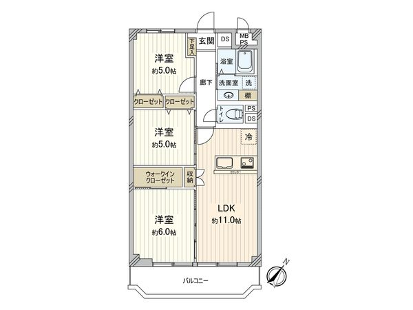 サニーハイツ綱島 間取図(平面図) サニーハイツ綱島 間取図(平面図)