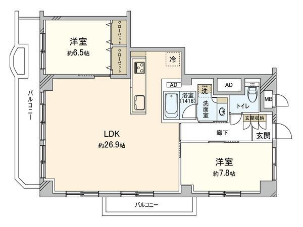 東急ロワール駒沢 間取図(平面図) 間取図(平面図)