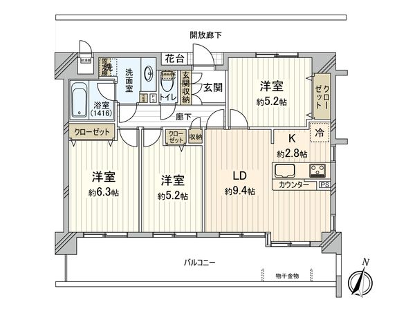 レクシオ綱島 間取図(平面図)