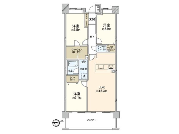 クレストフォルム綱島ガーデンコート 間取図(平面図) 間取図(平面図)