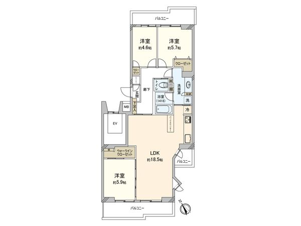 イトーピア綱島コンドミニアム 間取図(平面図) 間取図(平面図)