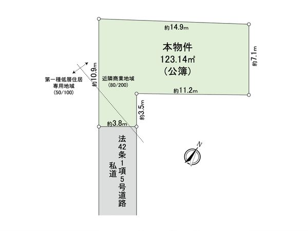 杉並区本天沼2丁目土地 区画図