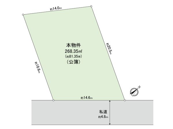 世田谷区中町2丁目土地 区画図